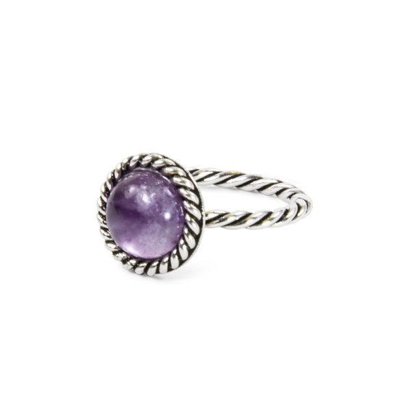 Handmade 925 Sterling Silver Ring with Light Amethyst Stone