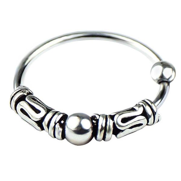 Versatile 925 Sterling Silver Piercing Ring | Ball Closure Body Jewelry for Nose, Ear, and Lip