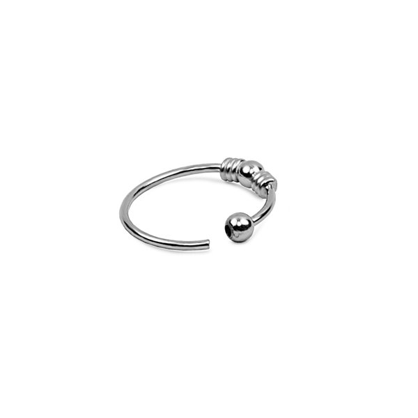 Piercing Ring 925 Sterling Silber dünn Hoop Ohrpiercing und Nasenpiercing Ball Closure