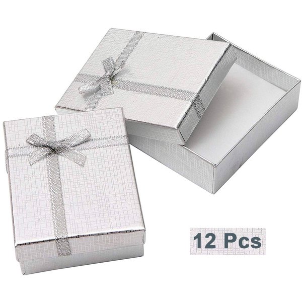 Elegant Silver Jewelry Gift Box: Perfect for Necklaces, Bracelets, Rings, and Earrings