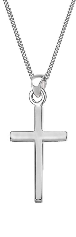 925 Silver Basic Necklace with Polished Cross