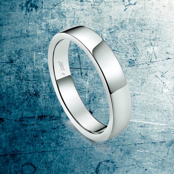 Verlobungsring Partnerring aus 925er Sterling Silber glanzpoliert für Damen und Herren Band 3 mm