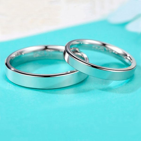 Verlobungsring Partnerring aus 925er Sterling Silber glanzpoliert für Damen und Herren Band 3 mm