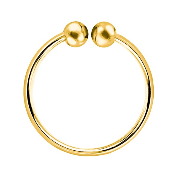 Fake Piercing Hoop Ring Clip On Klemmring aus 925 Sterling 18k Gelbgold Vergoldet für Lippen, Nasen 