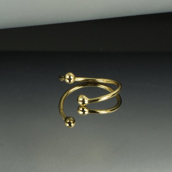 Fake Piercing Hoop Ring Clip On Klemmring aus 925 Sterling 18k Gelbgold Vergoldet für Lippen, Nasen