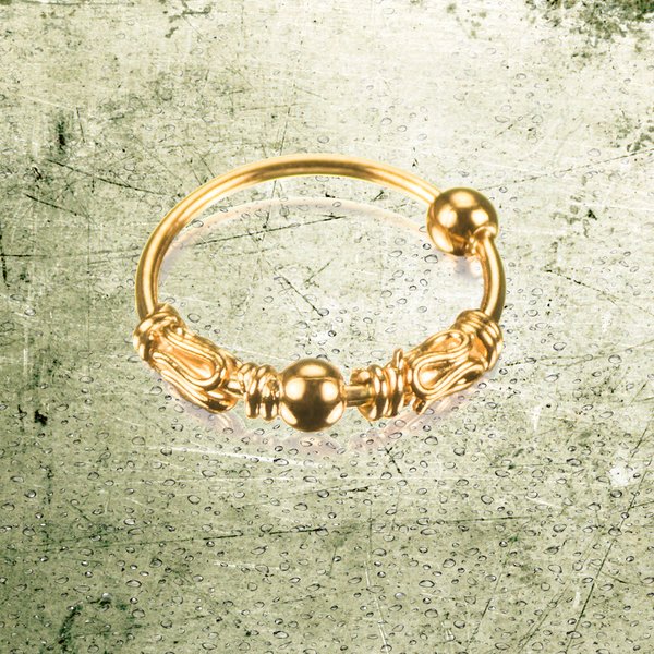 Piercing Ring 925 Sterling Silber 18K Vergoldet dünn Hoop Ohrpiercing und Nasenpiercing 